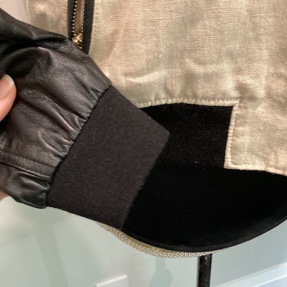 Club Monaco Linen Leather Bomber Jacket - Picture 7 of 15